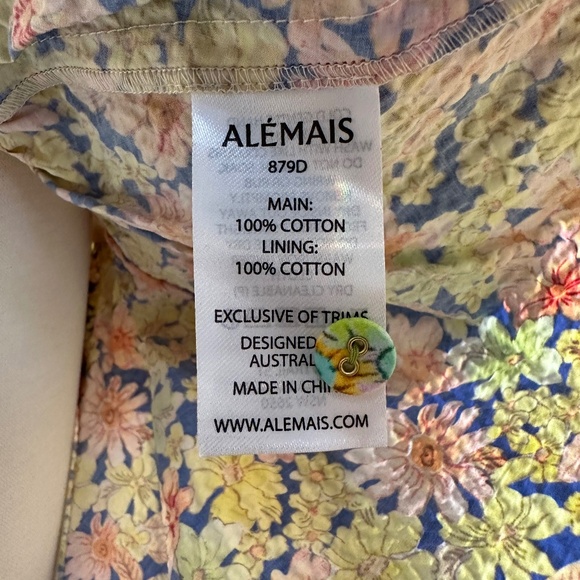 ALÉMAIS Women's Daisy Spliced Mini Dress in Multi Color - Picture 11 of 12